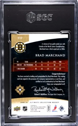 2009-10 Upper Deck Ultimate Collection Brad Marchand SGC 8.5 back