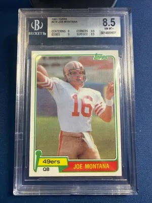 1981 Topps Joe Montana RC. BGS 8.5 NM-MT+ front