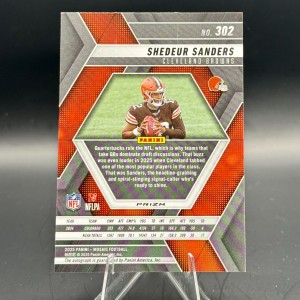 Shedeur Sanders 2025 Panini Mosaic Prizm Rookie Autograph #302 back