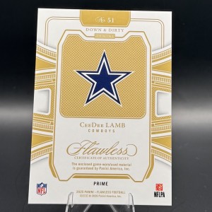CeeDee Lamb 2025 Panini Flawless Down And Dirty Prime /20 #51 back