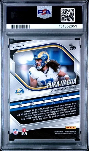 2025 Prizm Puka Nacua #205 White Disco *** PSA 10***  Low Pop 2 back
