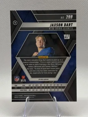 2025 Panini Mosaic - Rookies Jaxson Dart #362 Red Scope Prizm (RC) Variation back