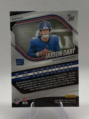 2025 Panini Prizm Jaxson Dart Pink Wave #332 (RC) back
