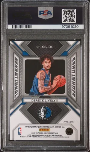 2023 Panini Prizm Sensational Signatures Dereck Lively Ii Sensational Sig-Silver PSA 10 back