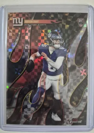 2025 Topps Finest Jaxson Dart Torchers Rookie Refractor front