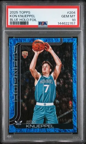 2025 Topps Kon Knueppel Blue Holo Foil /150 RC PSA 10 front