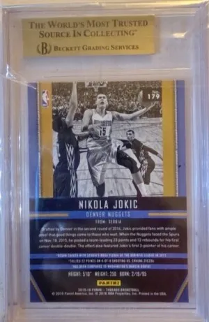 2015 Panini Threads #179 Nikola Jokic RC BGS 9.5 back
