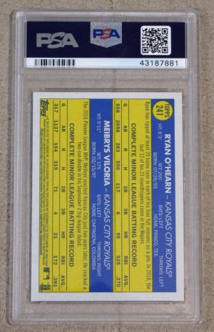 2019 Topps Heritage Royals Rookies Transcendent VIP 1/1 PSA 10 back
