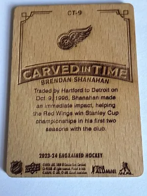 2023-24 Upper Deck Engrained Carved in Time Brendan Shanahan Detroit Red Wings back