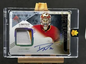 Dustin Wolf 2023-24 SP Authentic Future Watch Patch Auto /100 front