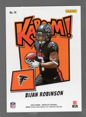 SALE! 2023 Absolute Bijan Robinson Kaboom! Horizontal RC #14 Falcons Rookie back