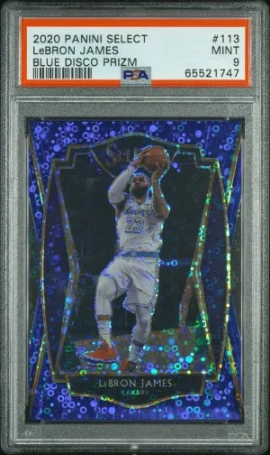 2021 Panini Select LeBron James – Blue Disco Prizm /25 | Premier Level | PSA 9 MINT | Los Angeles Lakers | SSP front