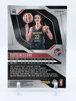 2024 Panini Prizm WNBA - Caitlin Clark #145 Ice Prizm (RC) NM back