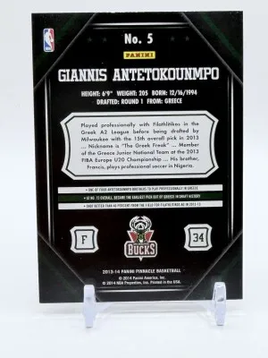 2013-14 Panini Pinnacle - Giannis Antetokounmpo #5 (RC) NM back