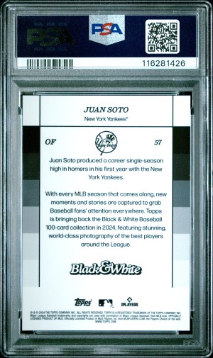 2024 Topps Black And White Juan Soto Green /99 back