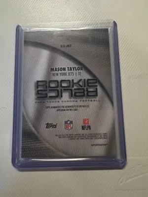 Topps 2025  Superrefractor /1 Chrome Football Mason Taylor Jets Rookie RelicsMemorabilia RR-MT back