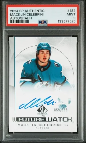 2024 Upper Deck SPA FWA /999 Macklin Celebrini Autograph front