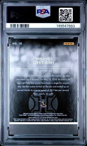 2018 Panini Chronicles Illusions Shohei Ohtani Illusions back