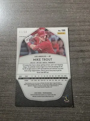 2020 Prizm Mike Trout Snakeskin /50 back