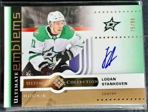 2024-25 Ultimate Collection Ultimate Emblems Logan Stankoven auto /99 front