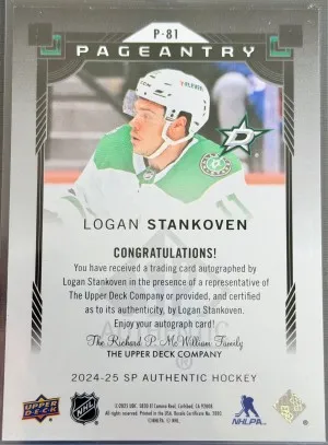2024-25 SP Authentic Pageantry Logan Stankoven Auto back