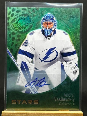 Andrei Vasilevskiy 2022-23 Metal Green PMG Auto /10 front