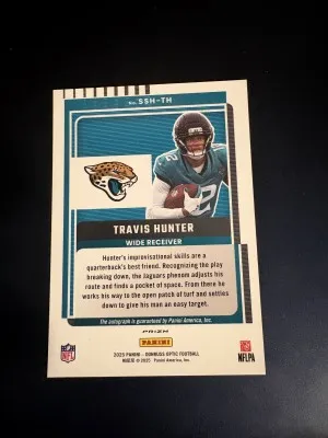 2025 Panini Donruss Optic - Signature Series Holo TravisHunter #SSH-TH (AU, RC) back