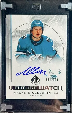 2024 Upper Deck SP Authentic Macklin Celebrini Future Watch Auto front