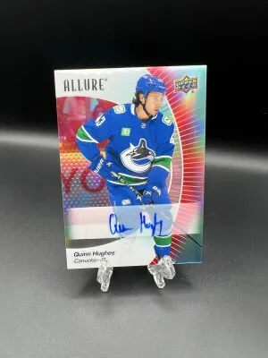 Quinn Hughes 2023-24 Allure Red Rainbow Auto (SP) front
