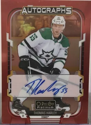 Thomas Harley O-Pee-Chee Red Rainbow Autographs front