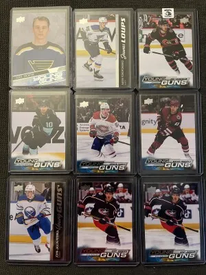 99-card young guns lot (includes Beniers, Jack Quinn, Kent Johnson, Matias Maccelli) front