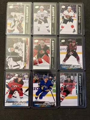 99-card young guns lot (includes Beniers, Jack Quinn, Kent Johnson, Matias Maccelli) back