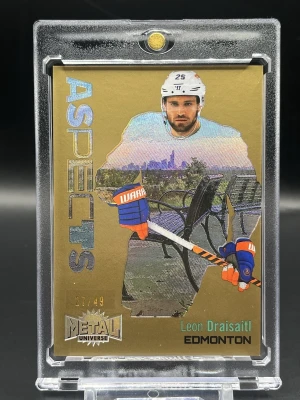 2022-23 Skybox Metal Universe Aspects Gold /49 Leon Draisaitl #A-9 front