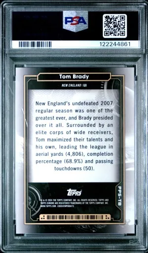 Tom Brady 2024 Topps Cosmic Chrome #TB Planetary Pursuit Saturn SSP PSA10 GEM MT back