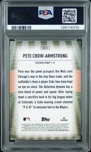 2024 Topps Home Field Advantage Pete Crow-Armstrong back