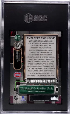 SGC 10 2023 Upper Deck Employee Exclusive Juraj Slafkovsky SGC 10 back
