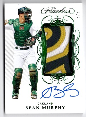 2020 PANINI FLAWLESS PATCH AUTOGRAPH GREEN #PA-SM SEAN MURPHY (3/3) front