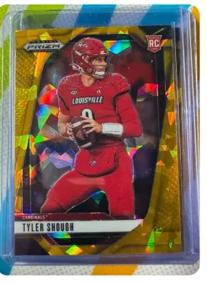 Tyler Shough- 2025 Prizm Draft Picks : Gold Ice front