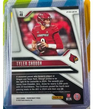 Tyler Shough- 2025 Prizm Draft Picks : Gold Ice back