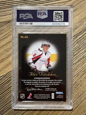 2012 Fleer Retro 1996-97 Skybox Autographics Alex Ovechkin '96 Skybox Autographics back