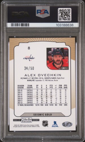 2022 O-Pee-Chee Platinum Alex Ovechkin Seismic Gold back