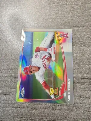 2013 Topps Chrome Mike Trout Refractor Rookie Cup front