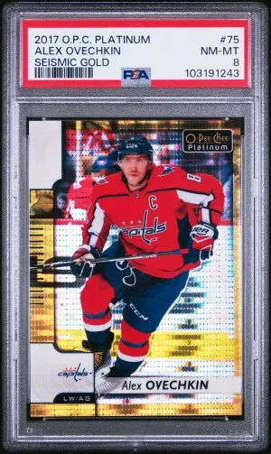 2017 O-Pee-Chee Platinum Alex Ovechkin Seismic Gold front