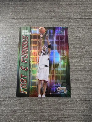 2001 Topps Chrome Allen Iverson Fast Furious Refractor front