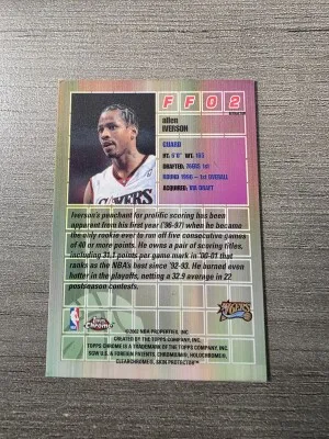 2001 Topps Chrome Allen Iverson Fast Furious Refractor back