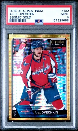 2016 O-Pee-Chee Platinum Alex Ovechkin Seismic Gold front