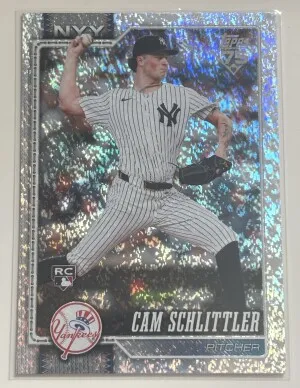2026 TOPPS 111 CAM SCHLITTLER AQUA HOLO FOIL front