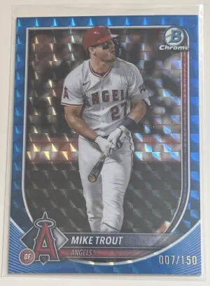 2025 BOWMAN CHROME 27 MIKE TROUT BLUE GEOMETRIC front