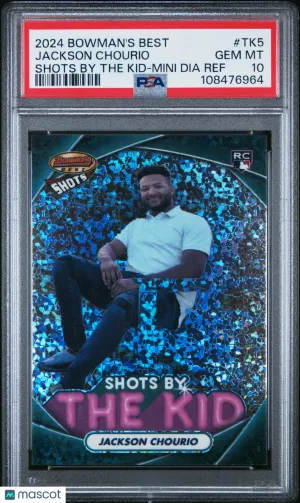 Jackson Chourio 2024 Bowman's Best Shots By The Kid Mini Diamond RC PSA10 GEM MT front