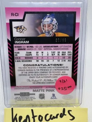 Pink Matte Auto Connor Ingram /99 back